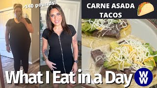 WHAT I EAT IN A DAY ON WW TO LOSE 140 POUNDS - UPDATES!! - CARNE ASADA TACOS - EATING OUT & MORE! screenshot 4