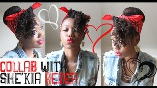 ♡ Rockabilly Pin-up Hairstyle | Collab with She'kia Renea | Natural Hair ♡