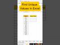 Find Unique Values in Excel #trending #ai #unique #ytshorts #yt #exceltips #excel #tricks #aiinexcel