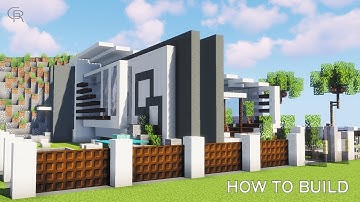 Minecraft: how to build a ULTRA MODERN HOUSE tutorial PART 1. (Minecraft house tutorial)