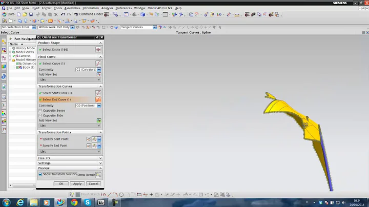 OmniCAD for NX. Morphing by curves Class A Surfaces