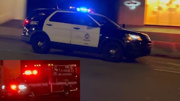 LAPD & LAFD Rescue 810 Respond Code 3 to an Assault