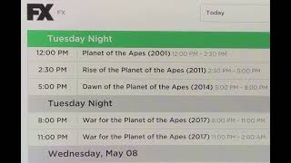 “Planet of the Apes” Marathon on FX