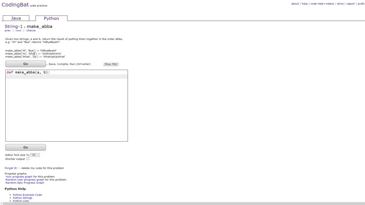 String-1 (make_abba) Python Tutorial || codingbat.com - YouTube String-1 (Make_Abba) Python Tutorial || Codingbat.Com - Youtube
