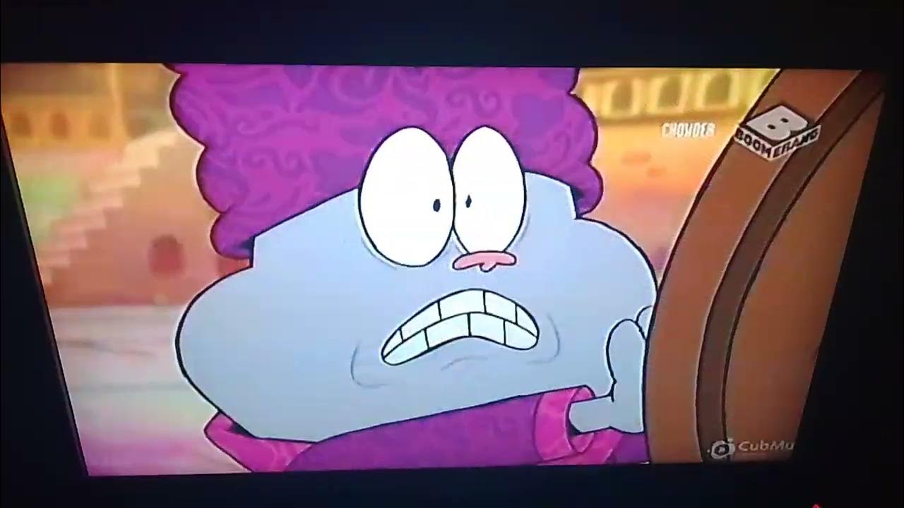 Chowder hit Schnitzel, Mung Daal and Truffles with a Frying pan and put