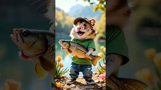 Squirrel fishing video #shortvideo #shorts #viral #viralvideo #cute #squirrel