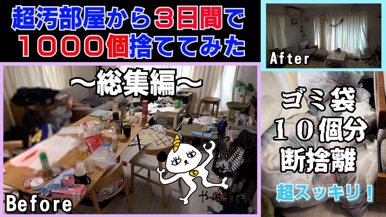 超汚部屋から3日間で1,000個断捨離したらスッキリ感がヤバかった