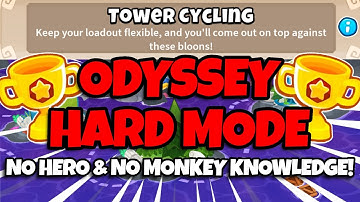 BTD6 Odyssey - UNCUT Hard Mode Tutorial || No Hero & No Monkey Knowledge || Tower Cycling