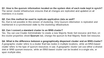 Windows Server 2008 Cluster Interview Questions and answers - Part 3