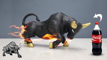 how to make Angry bull With plastic bottle (PET) - free filament  - DIY