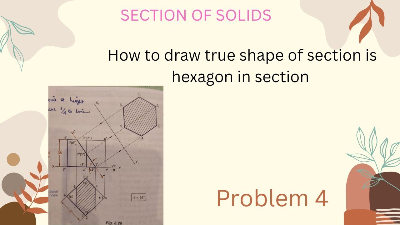Engineering graphics /GE3251/sectionof solids/true shape of section is hexagon