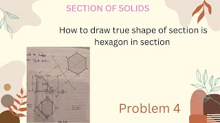 Engineering graphics /GE3251/sectionof solids/true shape of section is hexagon