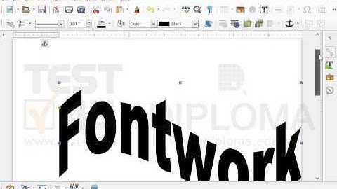 Insert a FontWork object displaying the text Hello World.