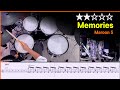 Lv03 memories  maroon 5  drum cover with sheet music