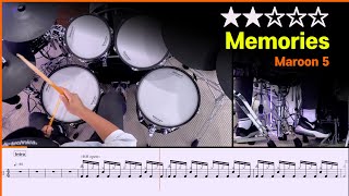 [Lv.03] Memories - Maroon 5 (★★☆☆☆) Drum Cover with Sheet Music