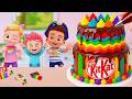 Miniature Rainbow Cake Tutorial 🌈 Cute Mini Rainbow KitKat Cake Recipe with Chocolate 🍫💕 Yummy Teeny