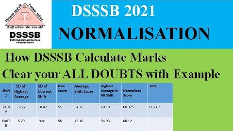 DSSSB Normalisation 2021 PRT TGT PGT NTT exams Explanation with Example