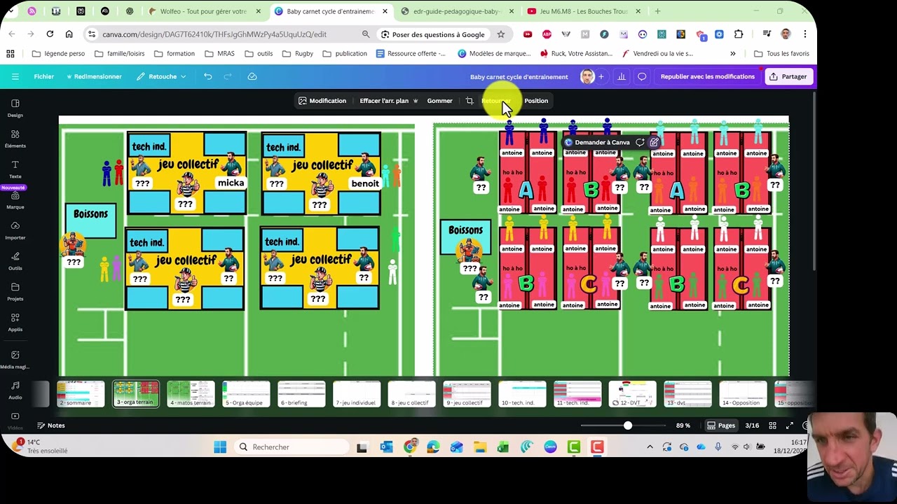 Carnet entrainement baby Rugby