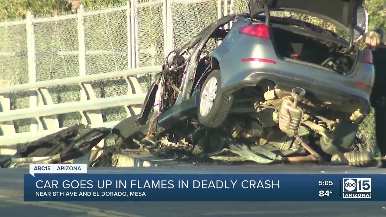 2 juveniles dead after vehicle crashes into pole, catches fire in Mesa ...