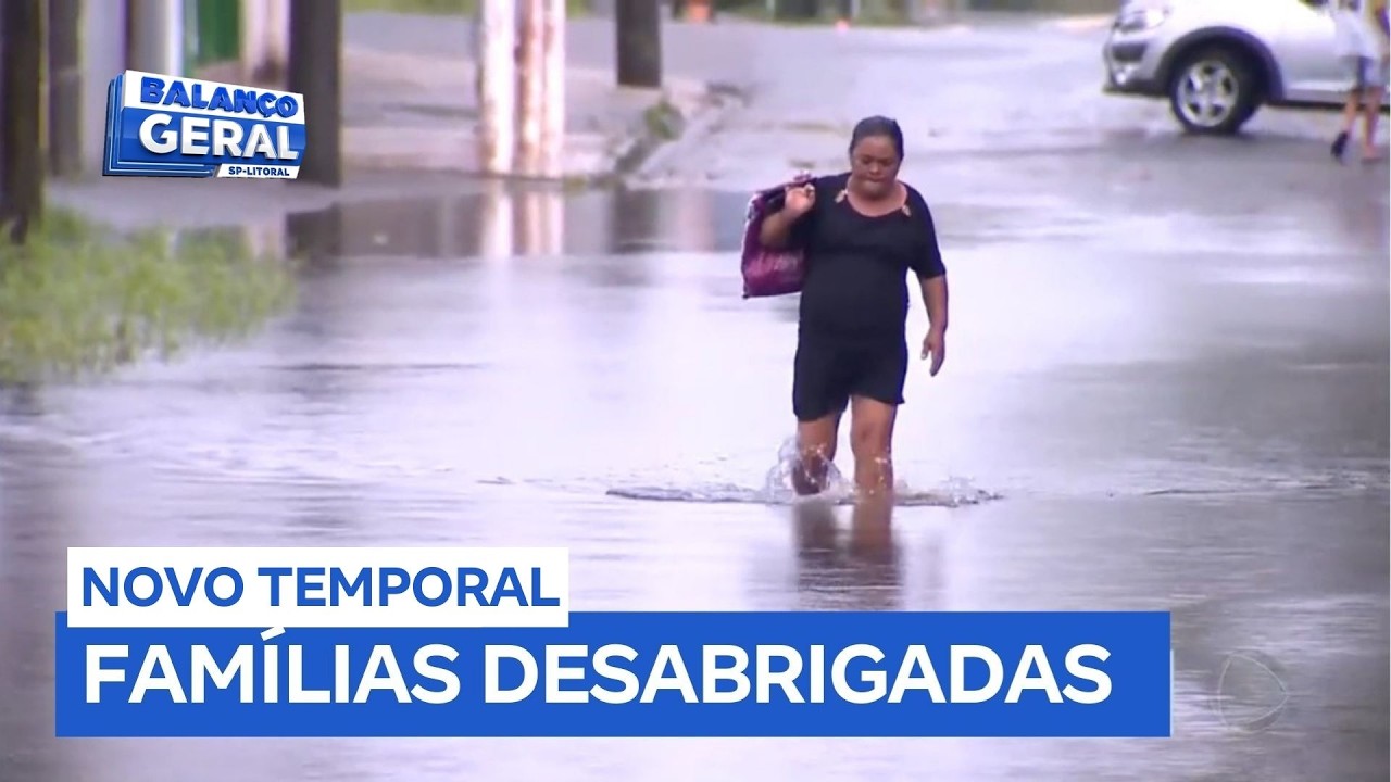 Novo temporal em Peruíbe (SP) deixa mais famílias desabrigadas