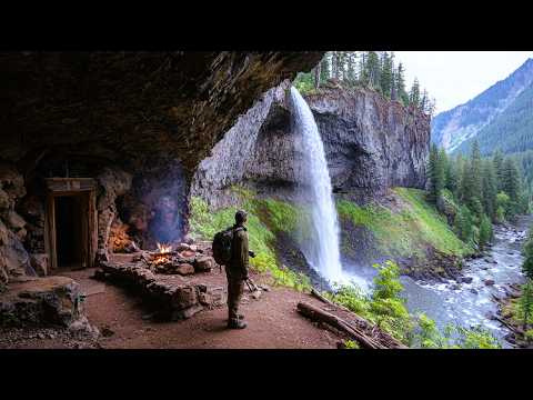 I Spent 30 Days Building a Secret Cave Shelter Alone in the Cliff: Solo Bushcraft