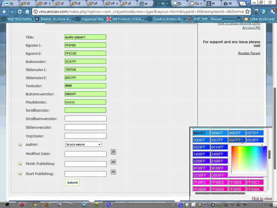 Learn how to Make flash audio player for website using ArsslanCMS no ...