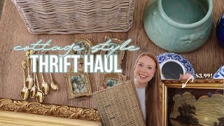 COTTAGE STYLE THRIFT HAUL + HOW I DECORATE WITH MY FINDS! | THRIFTING FOR COTTAGE HOME DECOR 2024