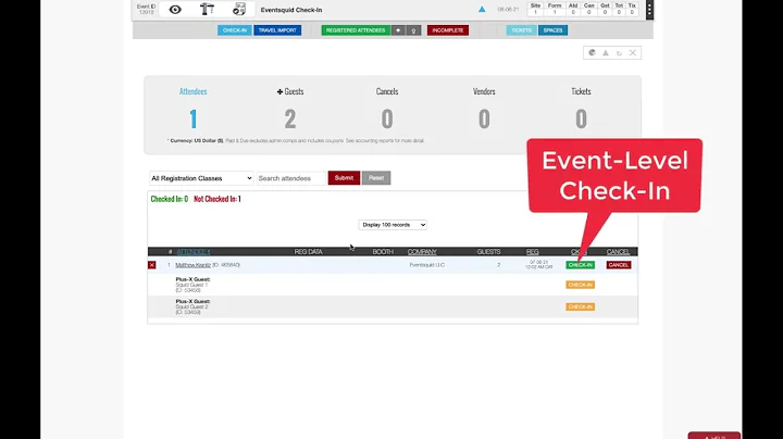 Eventsquid Tutorial: On-Site Check-In