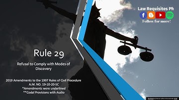 Rule 29 of the 2019 Revised Civil Procedure, Rules of Court, (A.M. NO. 19-10-20-SC) |Codal and Audio