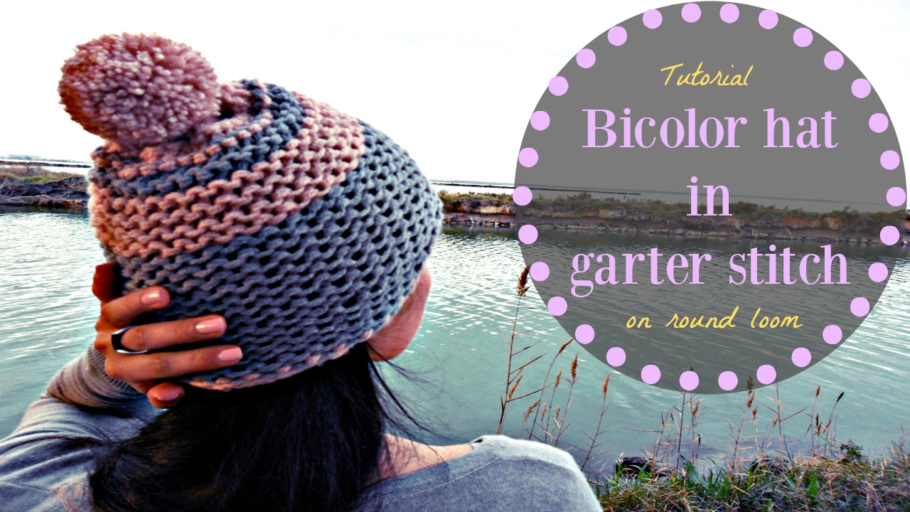 EASY KNITTED BICOLOR HAT IN GARTER STITCH - YouTube