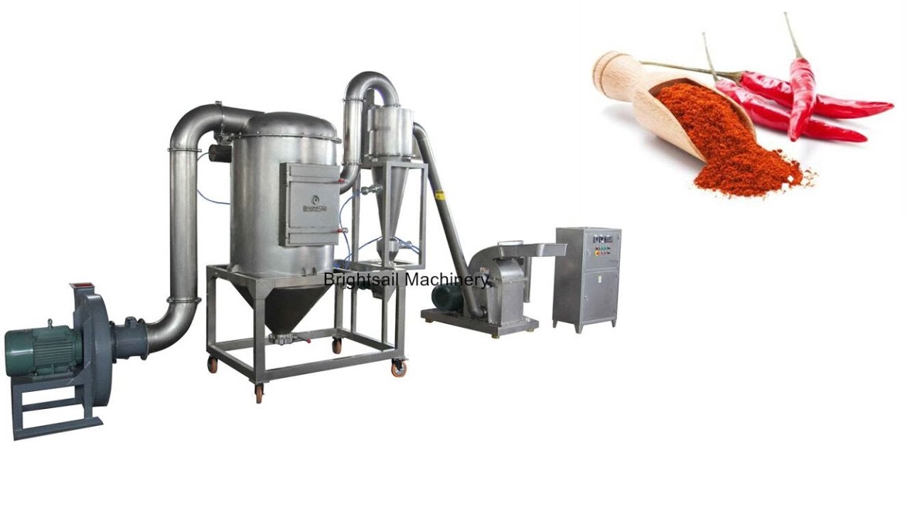 chili spice powder hammer mill grinder machine for grinding food - YouTube