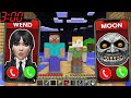 What if you CALL WEDNESDAY and MOON vs NOOB and MINION at 3:00 AM in MINECRAFT