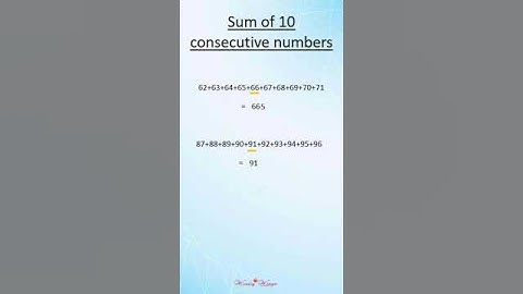 Sum of 10 consecutive numbers#short trick