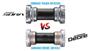 Сравнение кареток на внешних подшипниках SHIMANO BB-RS500 и SM-BB52 установка горной каретки в шоссе