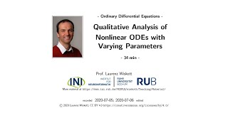 Ode 3.4 - Qualitative Analysis Of Nonlinear Odes With Varying Parameters