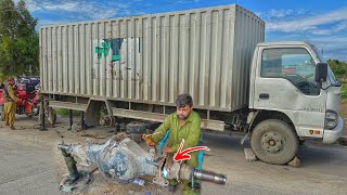 Over Loaded | Isuzu Truck Broken Axle Tube Housing | Amazing Repairing Process Of Rear Axle Tube