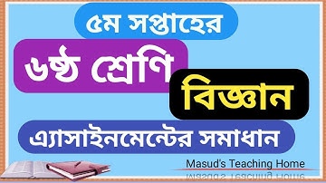 ৫ম সপ্তাহের ৬ষ্ঠ শ্রেণি বিজ্ঞান অ্যাসাইনমেন্ট ৩ এর সমাধান  | class 6 Science assignment 3 solution