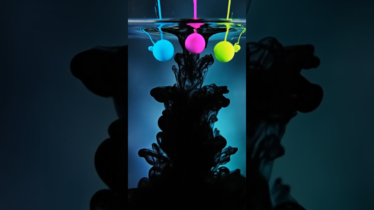 . Black Ink vs Neon Explosion 🌈⚡ | 8K Macro Ink Drop 