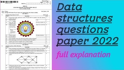 Data structures questions paper 2022(privious paper) aktu University #btech #2023 #coding #trending
