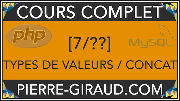 COURS COMPLET PHP MYSQL [7/xx] - Types de valeurs et concaténation