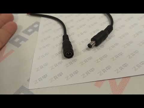 Разъём питания штекер DC 5.5*2.1 мм с проводом, папа и мама, коды товаров 9953 и 9954