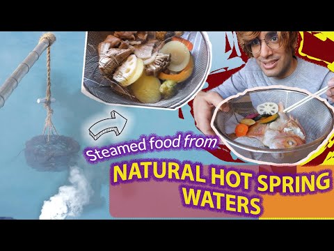 Trying RARE JAPANESE FOOD steamed in a VOLCANO | Japanese Food Tour