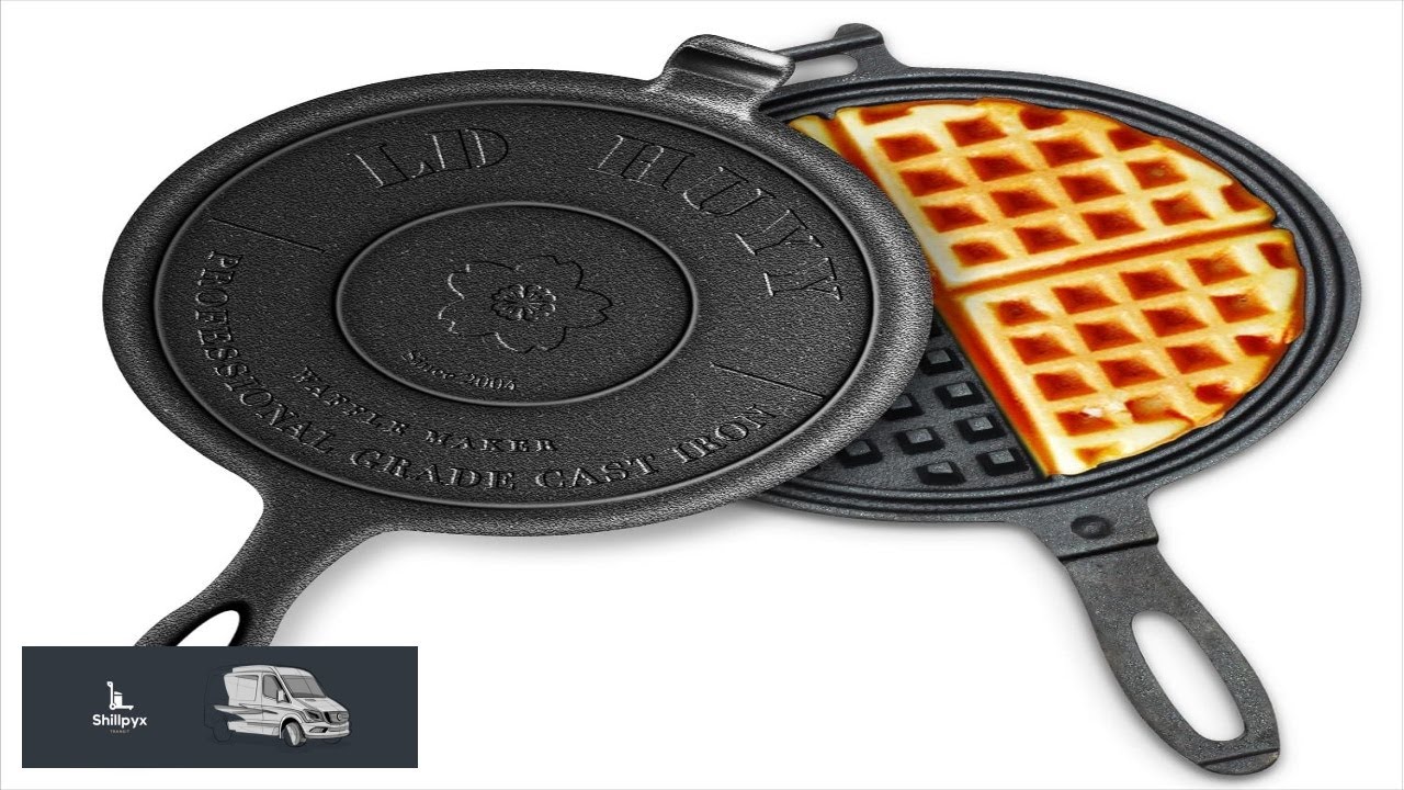 Professional 8 inch Cast Iron Waffle Maker Stove Top 8 lbs Thickened