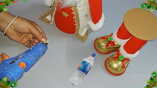 Low cost Easy Santa making idea from waste plastic bottle | DIY Christmas craft idea🎄206
