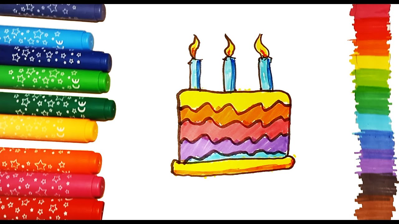 Wir Zeichnen Einen KUCHEN Mit Markern Wie Man Einen KUCHEN Zeichnet wir-zeichnen-einen-kuchen-mit-markern-wie-man-einen-kuchen-zeichnet