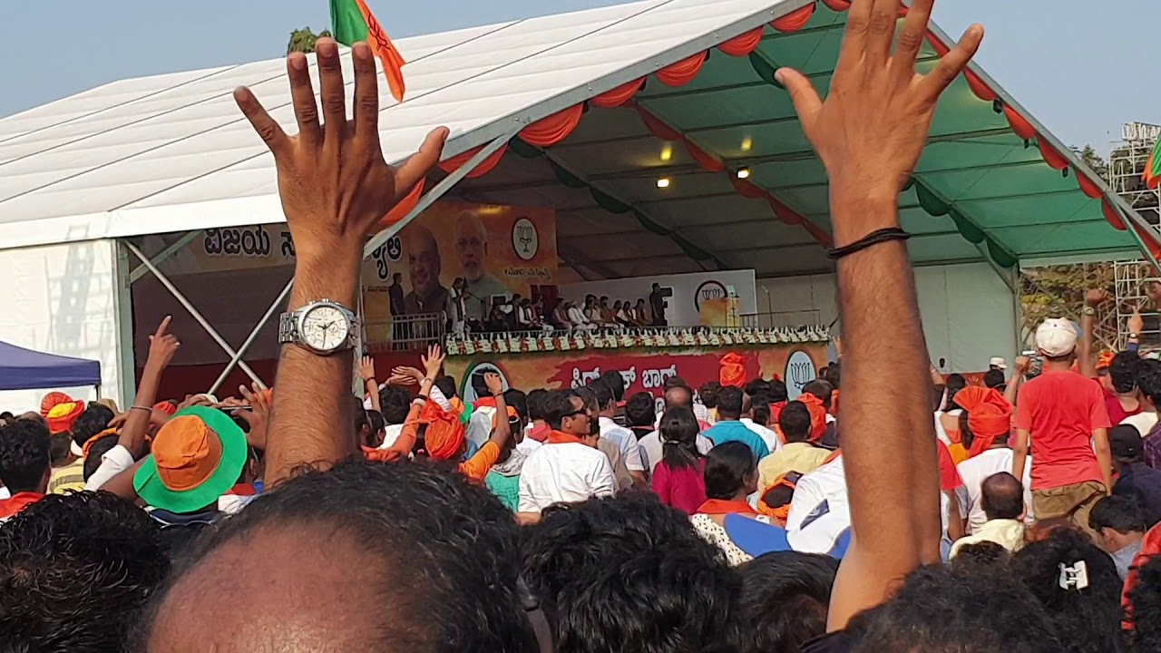 Narendra Modi rally In Mangalore April 13th 2019 - YouTube