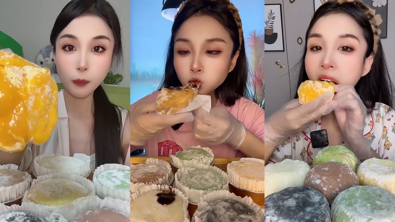 ASMR MUKBANG - MUKBANG SOUND - STICKY AND COLORING MOCHI EATING
