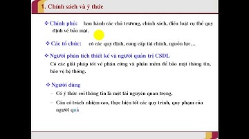 BẢO MẬT THÔNG TIN TRONG CÁC HỆ CSDL