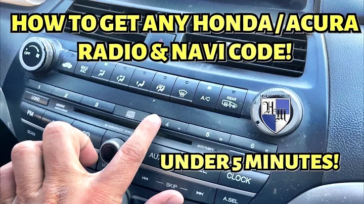 HOW TO GET THE RADIO & NAVI CODE ON ANY HONDA OR ACURA CIVIC ACCORD TL TLX MDX TSX IN LESS 5 MINUTES