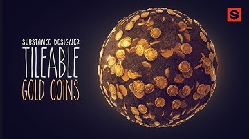 Substance Designer - Gold Coins in the mud / ground | Golden Coin Textures | Pirate Game Texture